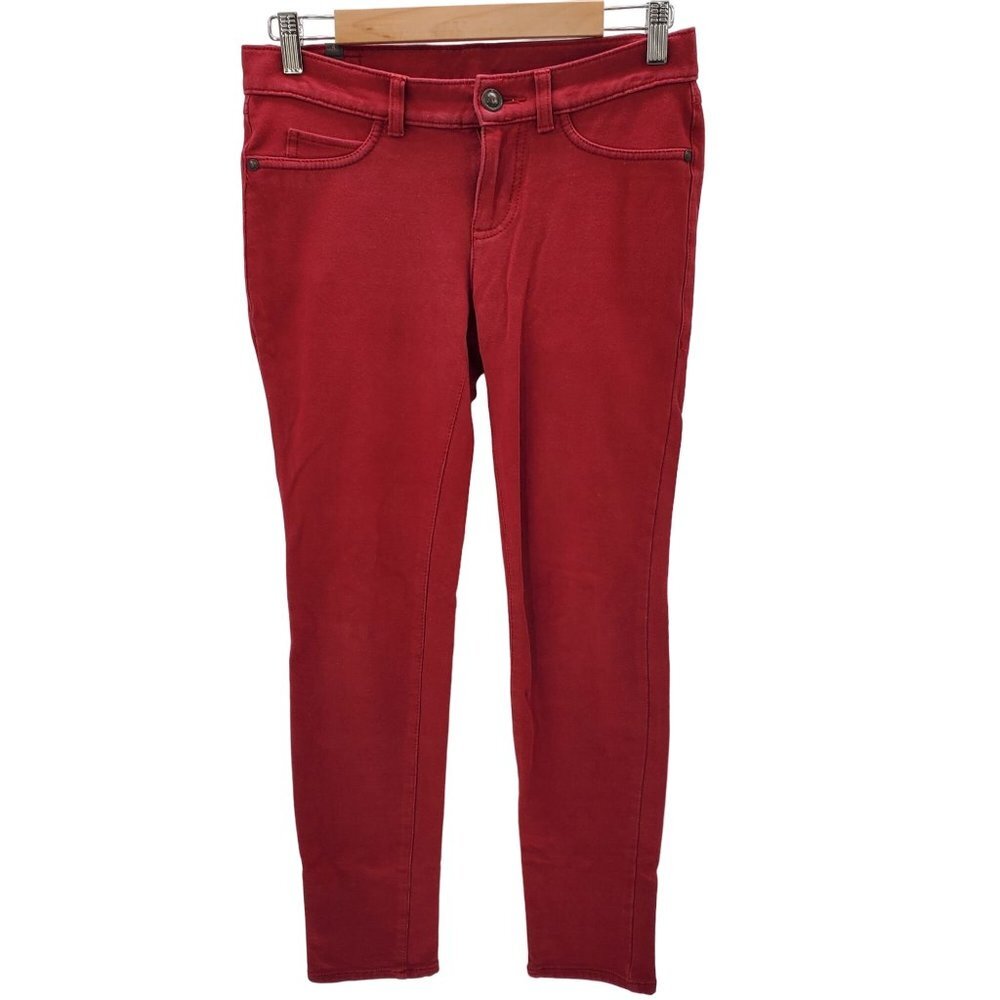 Lauren Conrad‎ Womens Stretch Skinny Low Rise Jeggings Pants Sz 4 Red Jeans